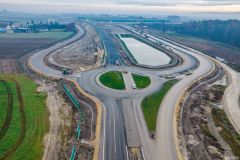 Wre robota na placu budowy obwodnicy, łącznicy i węzła Bieruń